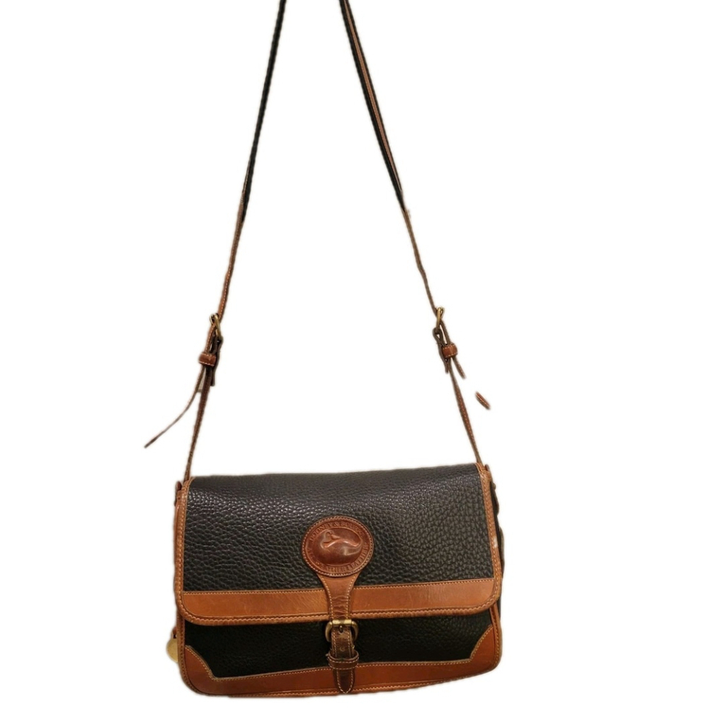 Dooney & Bourke Allweather Leather Blue Brown Crossbody Handbag A5162080 Vintage